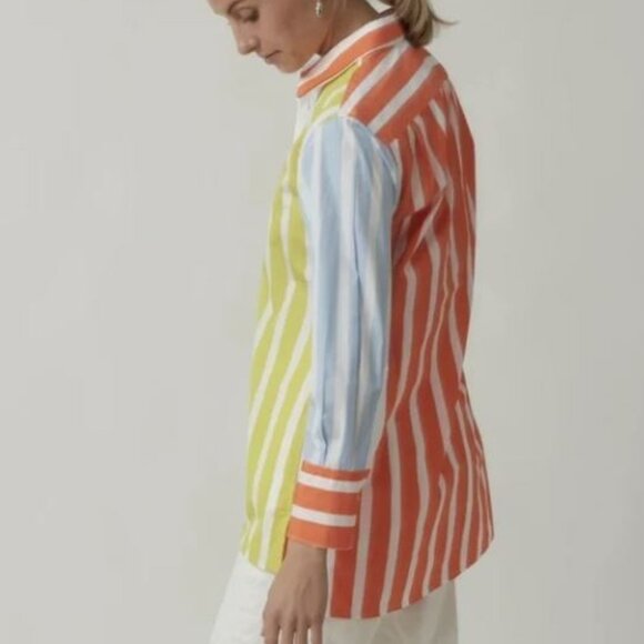 Sara Roka Tops - Sara Roka Striped Nattie Button Up Tunic Top Size M